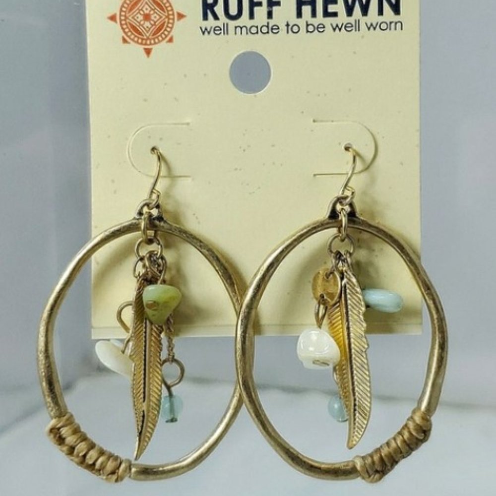 Ruff hewn gold dangle earrings